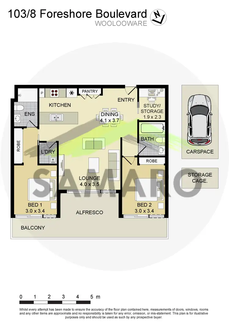 Floorplan of Homely unit listing, 103/8 Foreshore Boulevard, Woolooware NSW 2230