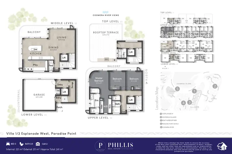 Floorplan of Homely villa listing, 1 - 4/3 Esplanade West, Paradise Point QLD 4216