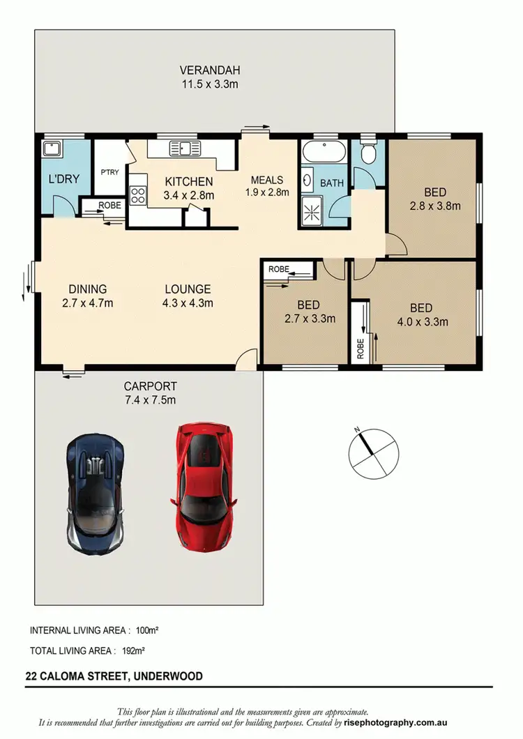 Floorplan of Homely house listing, 22 CALOMA STREET, Underwood QLD 4119