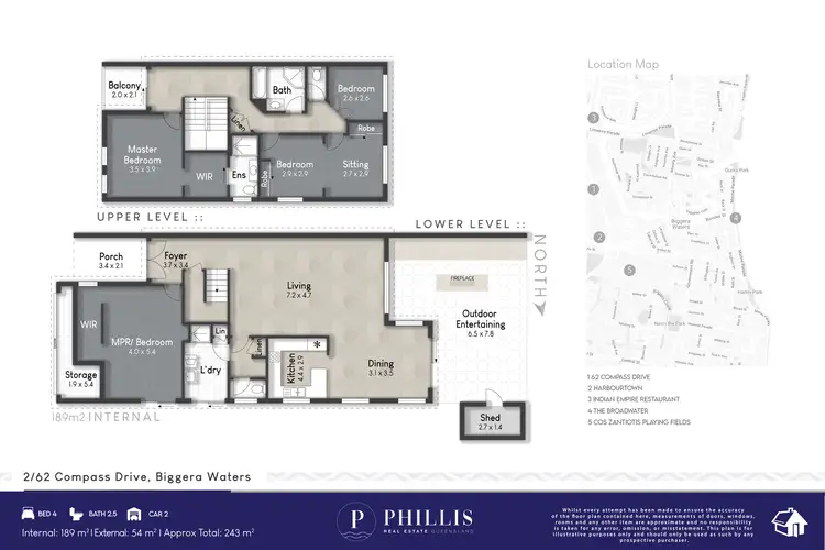 Floorplan of Homely townhouse listing, 2/62 Compass Drive, Biggera Waters QLD 4216
