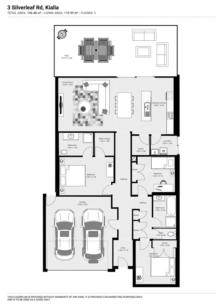 Floorplan of Homely house listing, 3 SILVERLEAF ROAD, Kialla VIC 3631