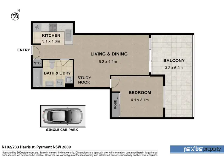 Floorplan of Homely apartment listing, N102/233 Harris Street, Pyrmont NSW 2009