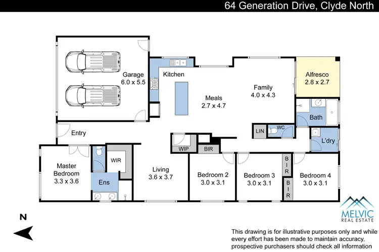Floorplan of Homely house listing, 64 Generation Drive, Clyde North VIC 3978