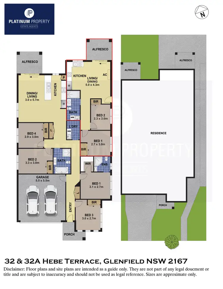 Floorplan of Homely house listing, 32 & 32A Hebe Tce, Glenfield NSW 2167