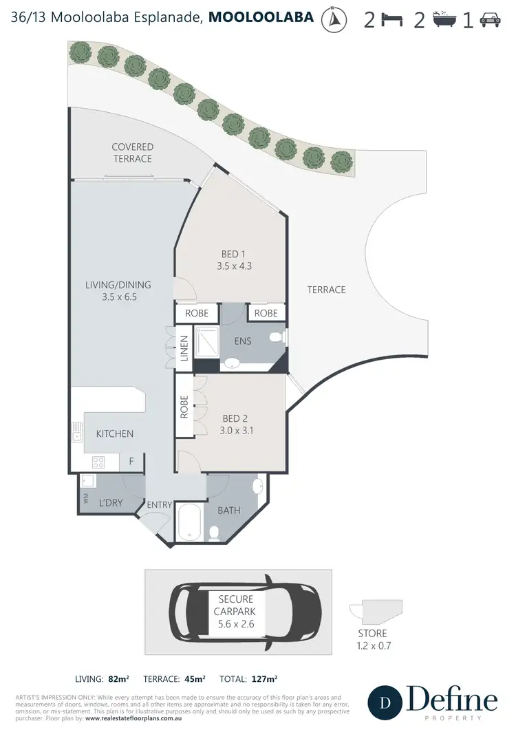 Floorplan of Homely apartment listing, 36/13 Mooloolaba Esplanade, Mooloolaba QLD 4557