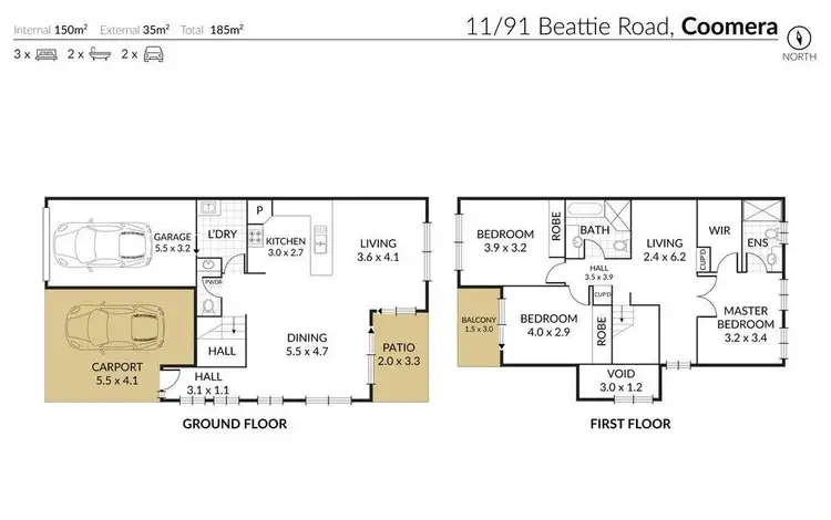 Floorplan of Homely townhouse listing, 11/91 Beattie Road, Coomera QLD 4209