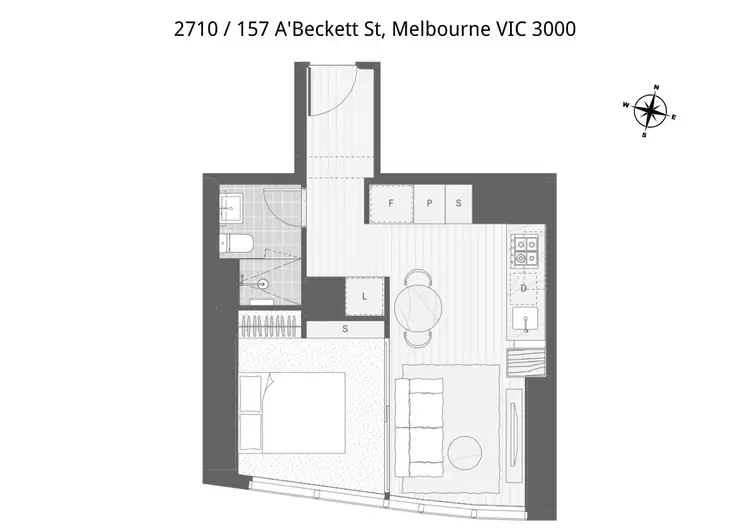 Floorplan of Homely apartment listing, 2710/157 A'Beckett St, Melbourne VIC 3000