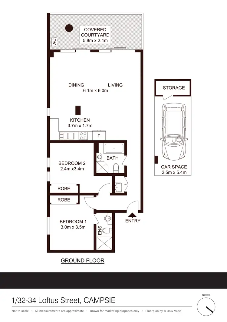Floorplan of Homely apartment listing, 1/32-34 Loftus St, Campsie NSW 2194