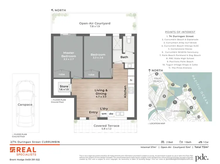 Floorplan of Homely apartment listing, 2/74 Duringan Street, Currumbin QLD 4223