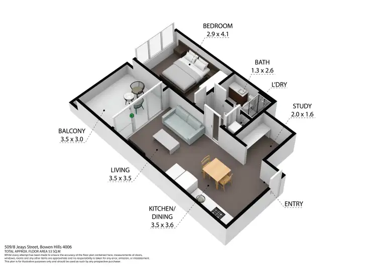 Floorplan of Homely apartment listing, 509/8 Jeays Street, Bowen Hills QLD 4006