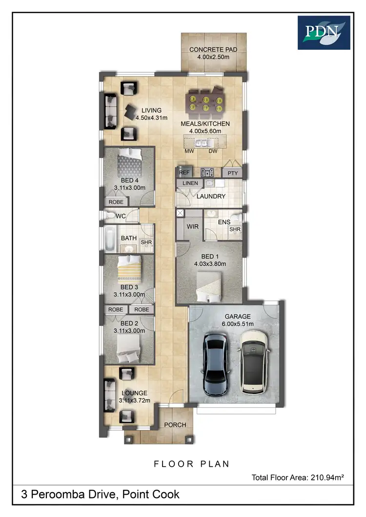 Floorplan of Homely house listing, 3 Peroomba Drive, Point Cook VIC 3030