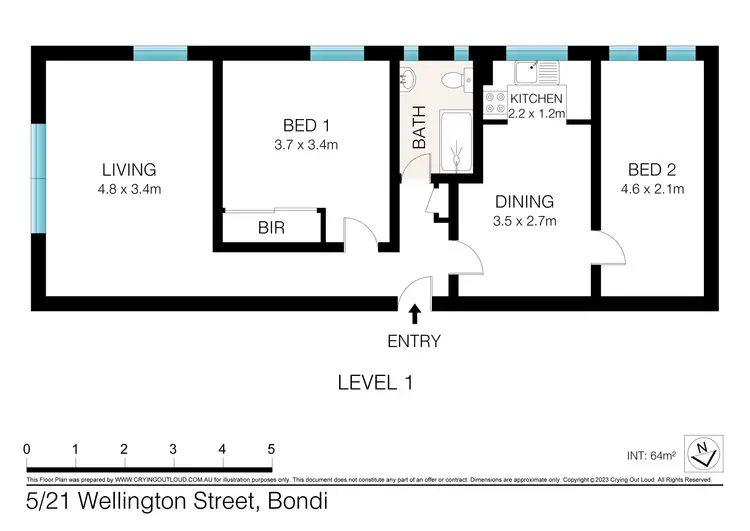 Floorplan of Homely apartment listing, 5/21 Wellington Street, Bondi NSW 2026