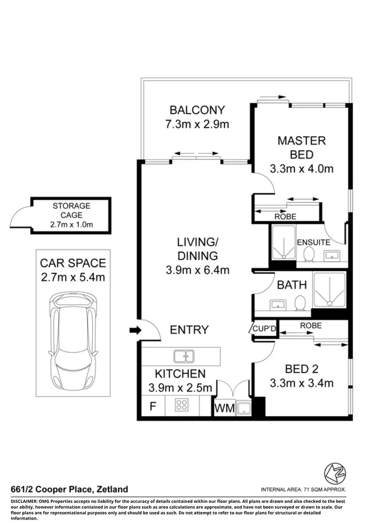 Floorplan of Homely apartment listing, 661/2 Cooper Place, Zetland NSW 2017