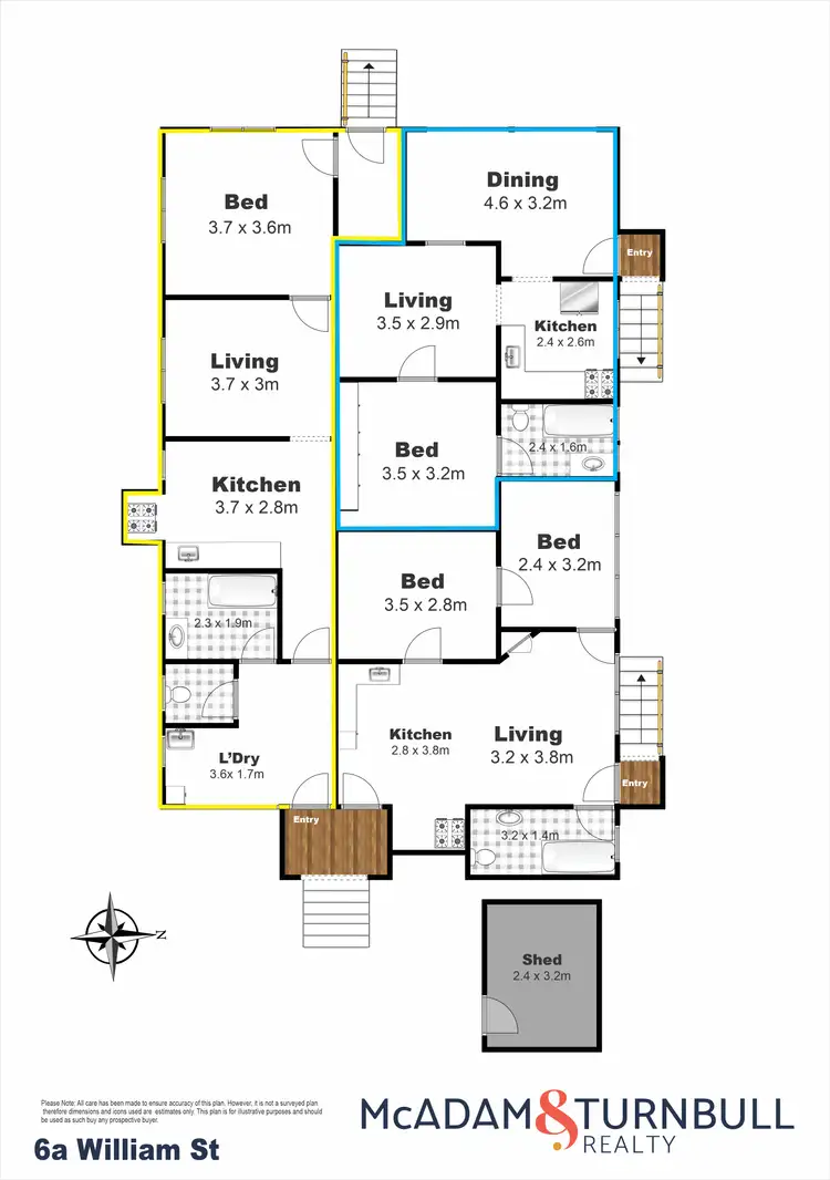 Floorplan of Homely block of units listing, 6a William Street, Toowoomba City QLD 4350