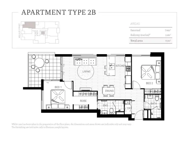 Floorplan of Homely unit listing, 803/28 Wolseley Street, Woolloongabba QLD 4102
