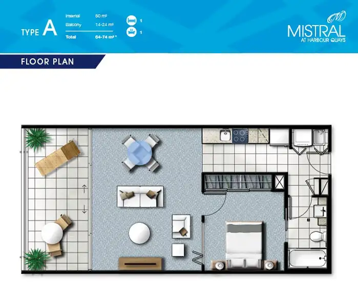 Floorplan of Homely apartment listing, 305/2 East Quay Drive, Biggera Waters QLD 4216