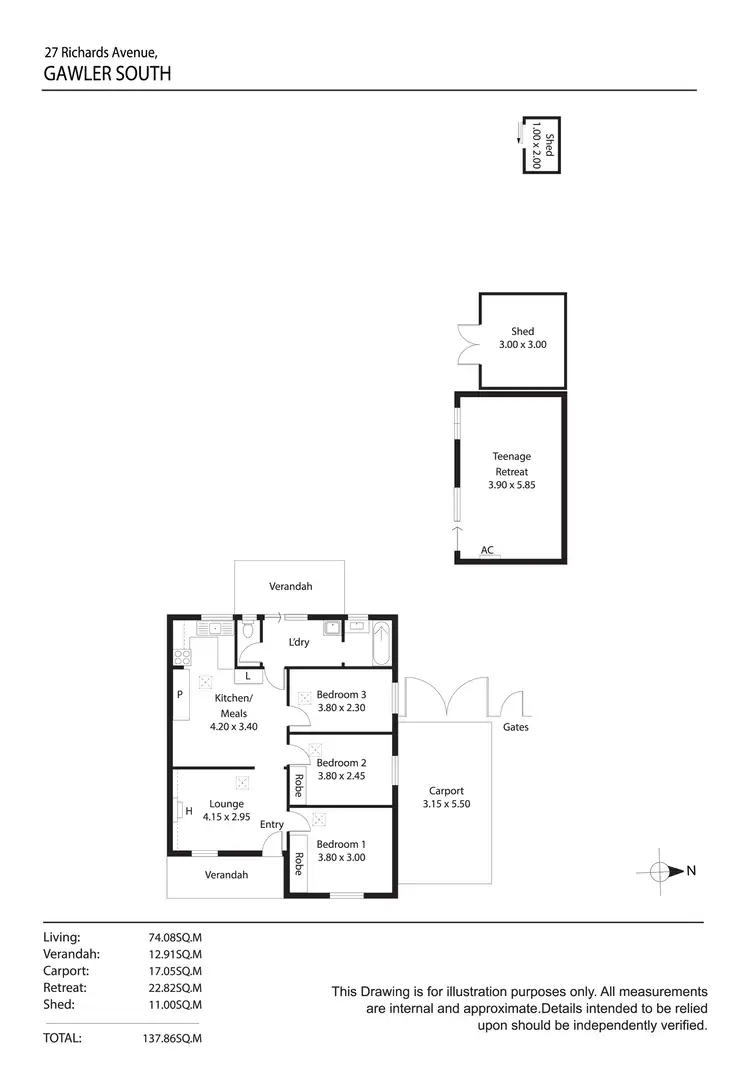 Floorplan of Homely semi-detached listing, 27 RICHARDS AVENUE, Gawler South SA 5118