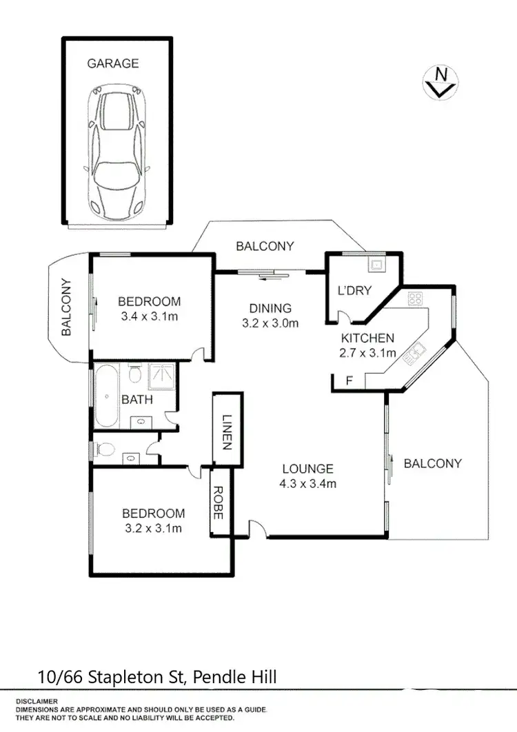 Floorplan of Homely apartment listing, 10/66 Stapleton Street, Pendle Hill NSW 2145