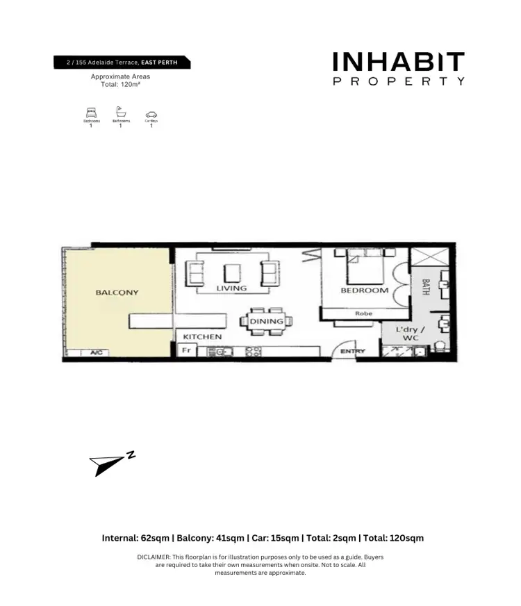 Floorplan of Homely apartment listing, 2/155 Adelaide Terrace, East Perth WA 6004