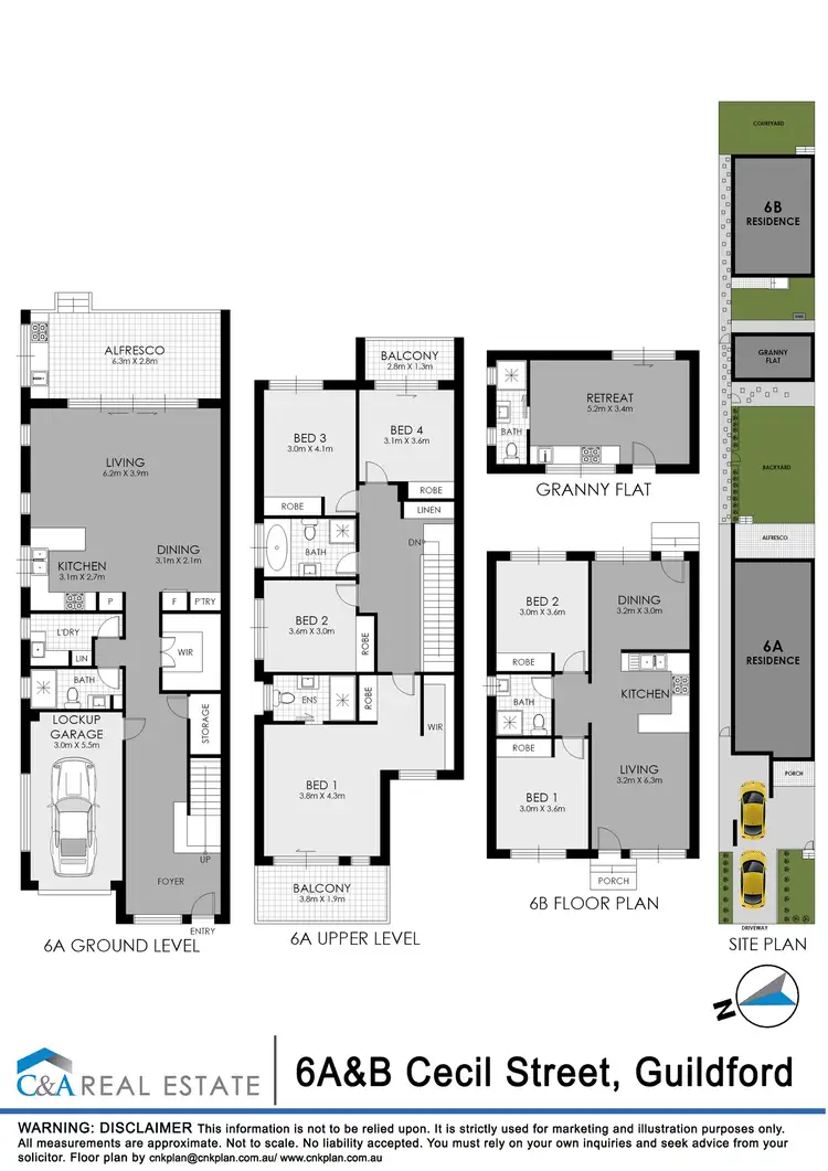Floorplan of Homely semi-detached listing, 6A Cecil Street, Guildford NSW 2161