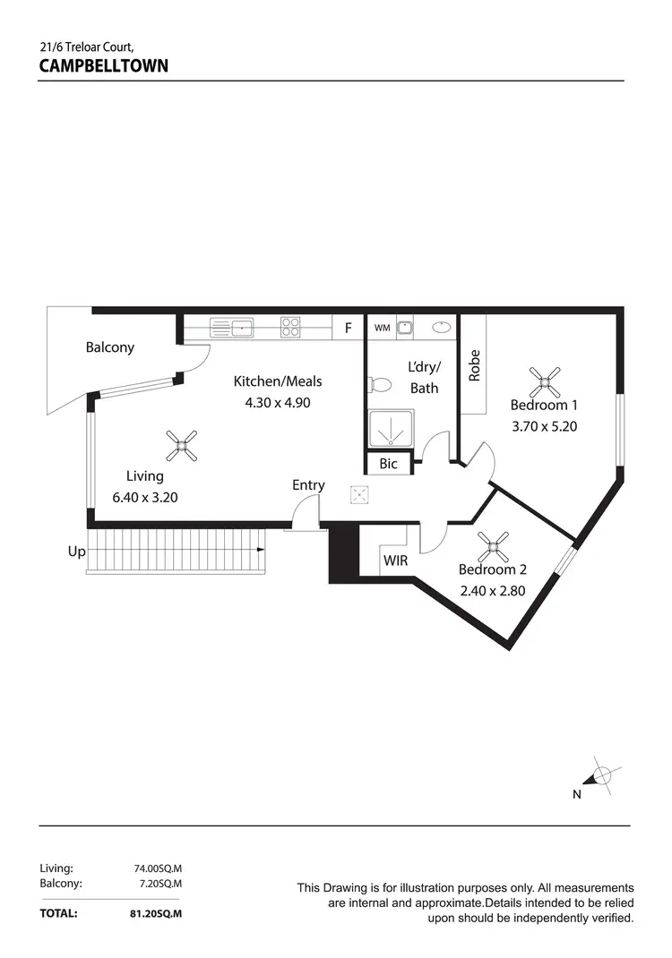 Floorplan of Homely townhouse listing, 21/6 Treloar Court, Campbelltown SA 5074