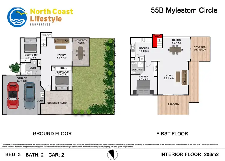 Floorplan of Homely house listing, 55B Mylestom Circle, Pottsville NSW 2489