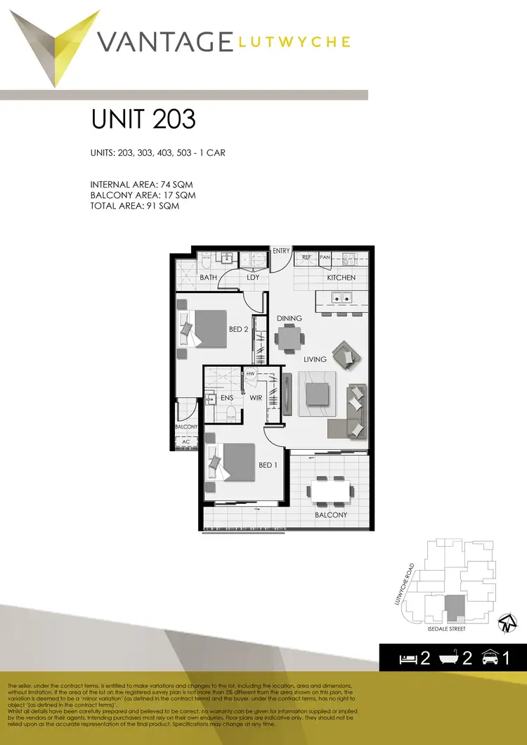 Floorplan of Homely apartment listing, 403/623 Lutwyche Road, Lutwyche QLD 4030