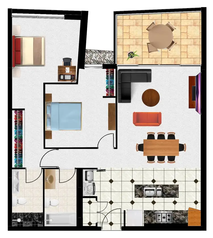 Floorplan of Homely apartment listing, 20811/37D Harbour Rd, Hamilton QLD 4007