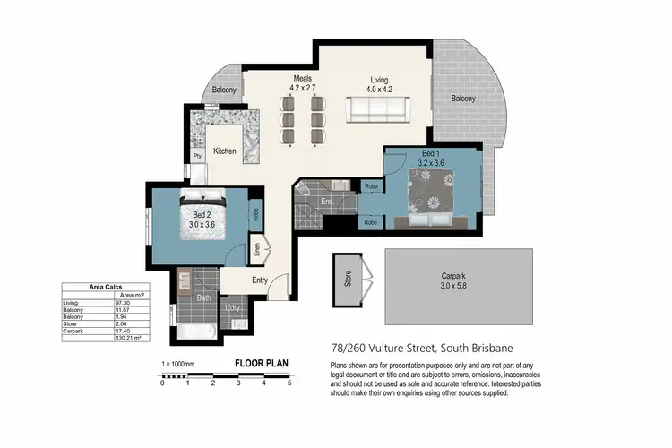 Floorplan of Homely apartment listing, 78/260 Vulture Street, South Brisbane QLD 4101