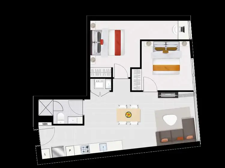 Floorplan of Homely apartment listing, 11104/88 Doggett Street, Newstead QLD 4006
