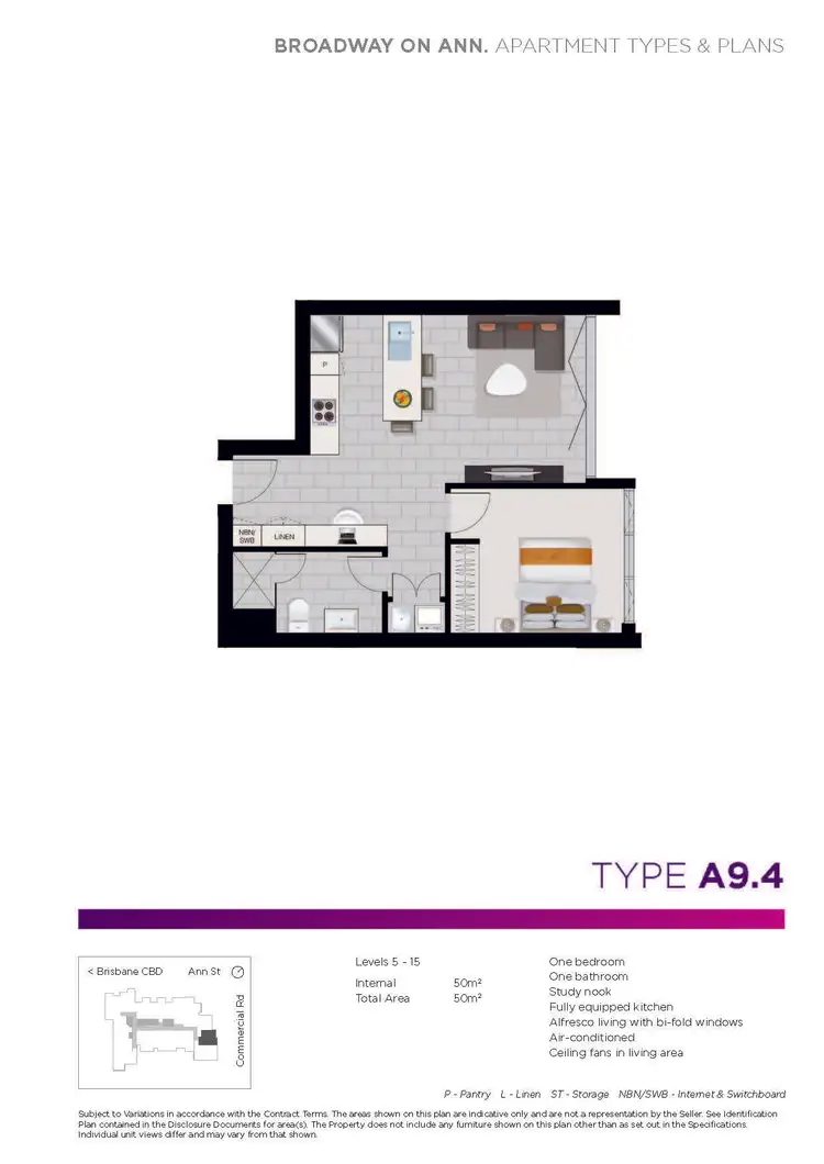 Floorplan of Homely apartment listing, 609/977 Ann Street, Fortitude Valley QLD 4006