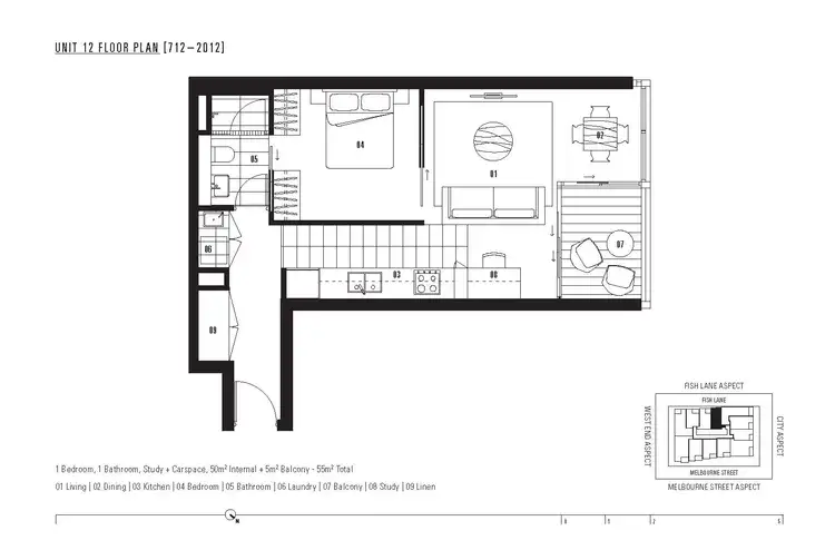 Floorplan of Homely apartment listing, 812/111 Melbourne Street, South Brisbane QLD 4101