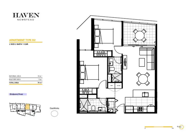 Floorplan of Homely apartment listing, 2006/12 Cunningham Street, Newstead QLD 4006