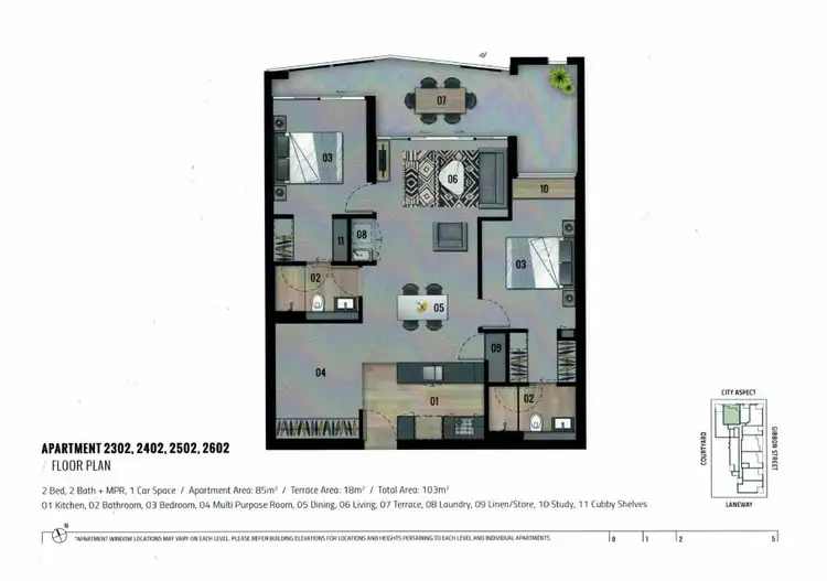Floorplan of Homely apartment listing, 2302/3 GIBBON Street, Woolloongabba QLD 4102