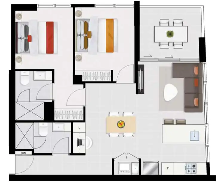 Floorplan of Homely apartment listing, 10901/88 Doggett Street, Newstead QLD 4006