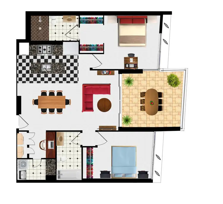 Floorplan of Homely apartment listing, 20302/37D Harbour Rd, Hamilton QLD 4007