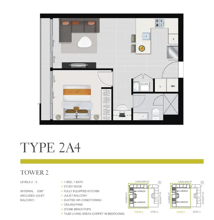 Floorplan of Homely apartment listing, 20207/37 Kyabra St, Newstead QLD 4006