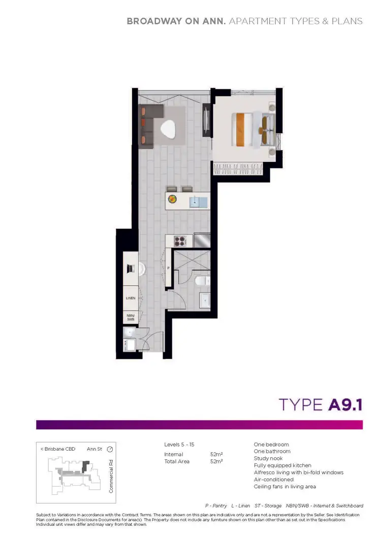 Floorplan of Homely apartment listing, 806/977 Ann Street, Fortitude Valley QLD 4006