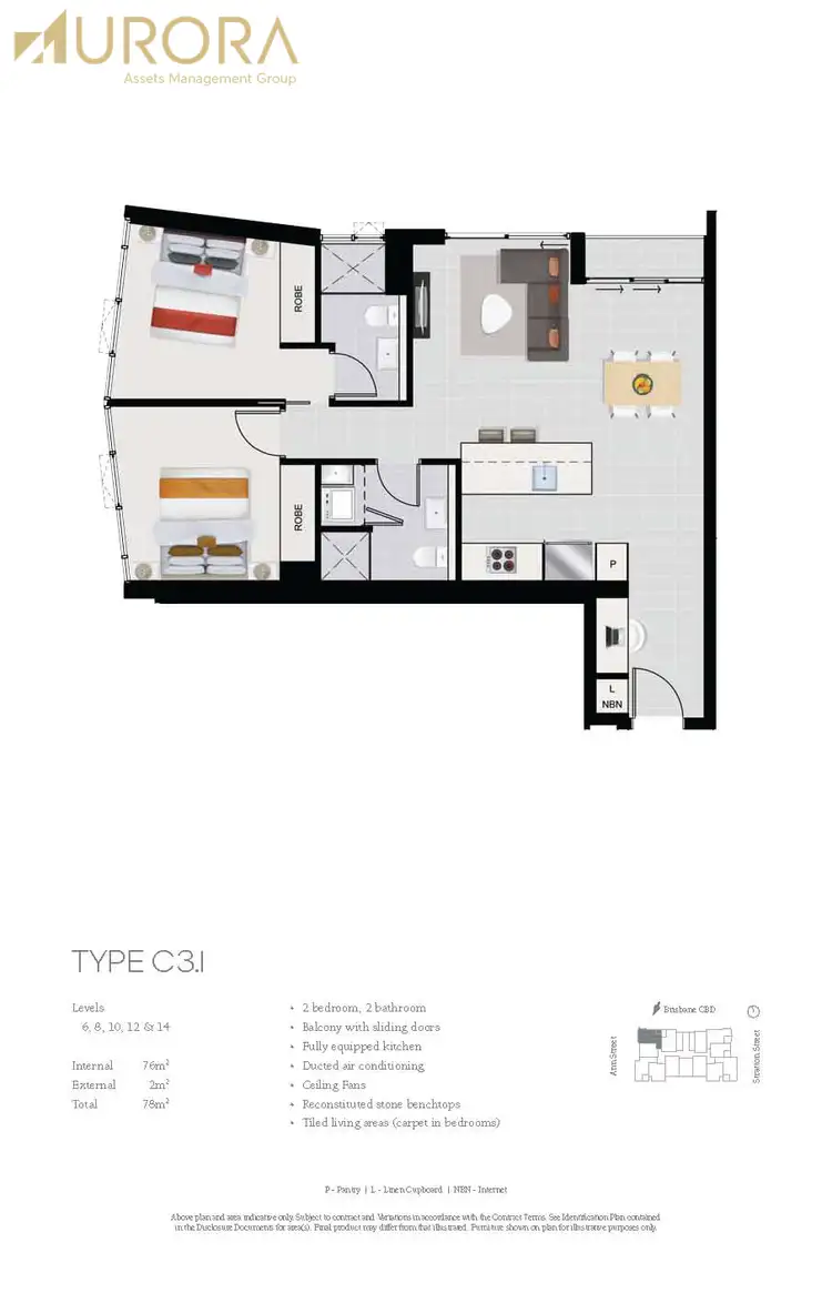 Floorplan of Homely apartment listing, 1212/10 Stratton Street, Newstead QLD 4006