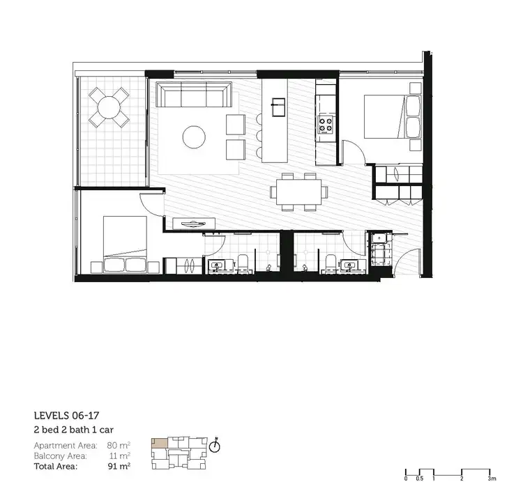 Floorplan of Homely apartment listing, 608/61 Brookes Street, Bowen Hills QLD 4006