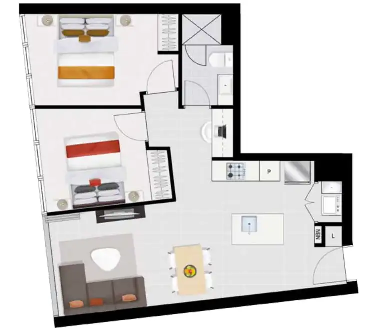 Floorplan of Homely apartment listing, 10809/88 Doggett Street, Newstead QLD 4006