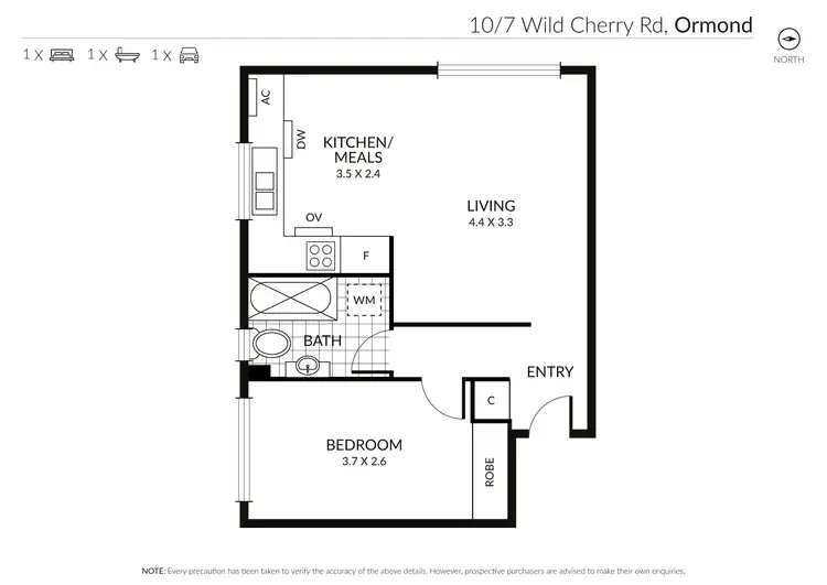 Floorplan of Homely apartment listing, 10/7 Wild Cherry Road, Ormond VIC 3204