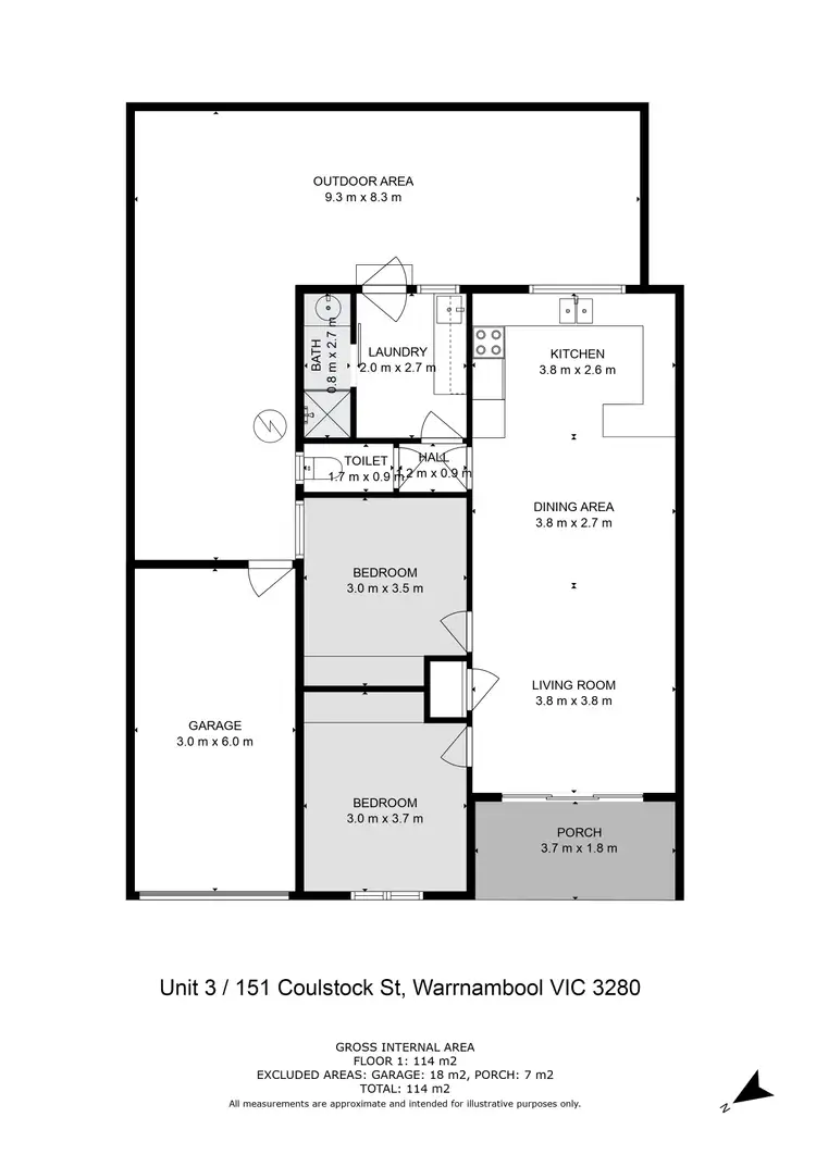 Floorplan of Homely unit listing, Unit 3/151 Coulstock Street, Warrnambool VIC 3280