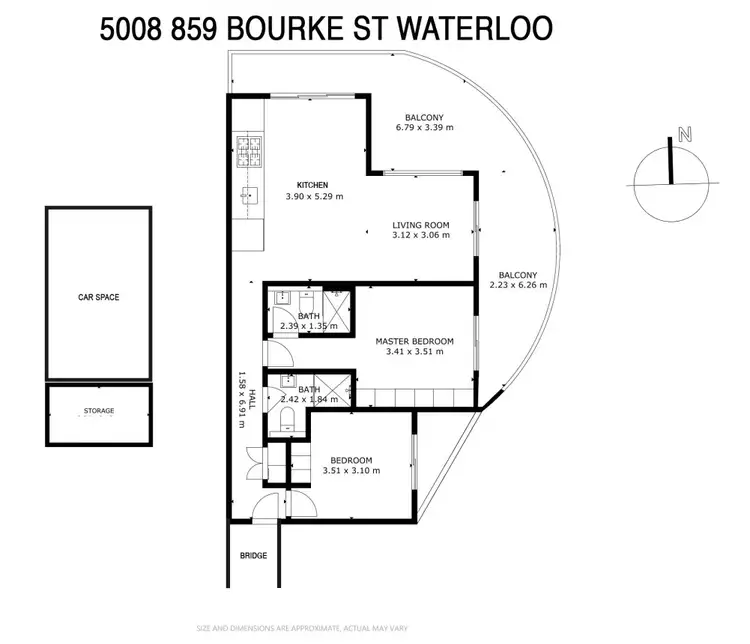Floorplan of Homely apartment listing, 5008/859 Bourke Street, Waterloo NSW 2017