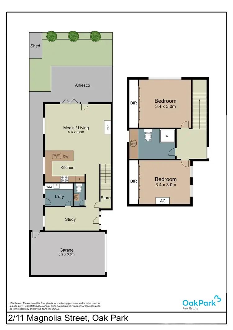 Floorplan of Homely townhouse listing, 2/11 Magnolia Street, Oak Park VIC 3046