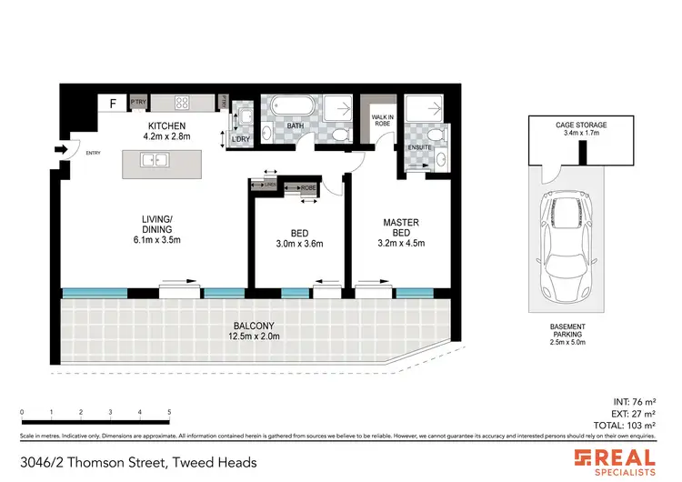 Floorplan of Homely apartment listing, 3046/2 Thomson Street, Tweed Heads NSW 2485
