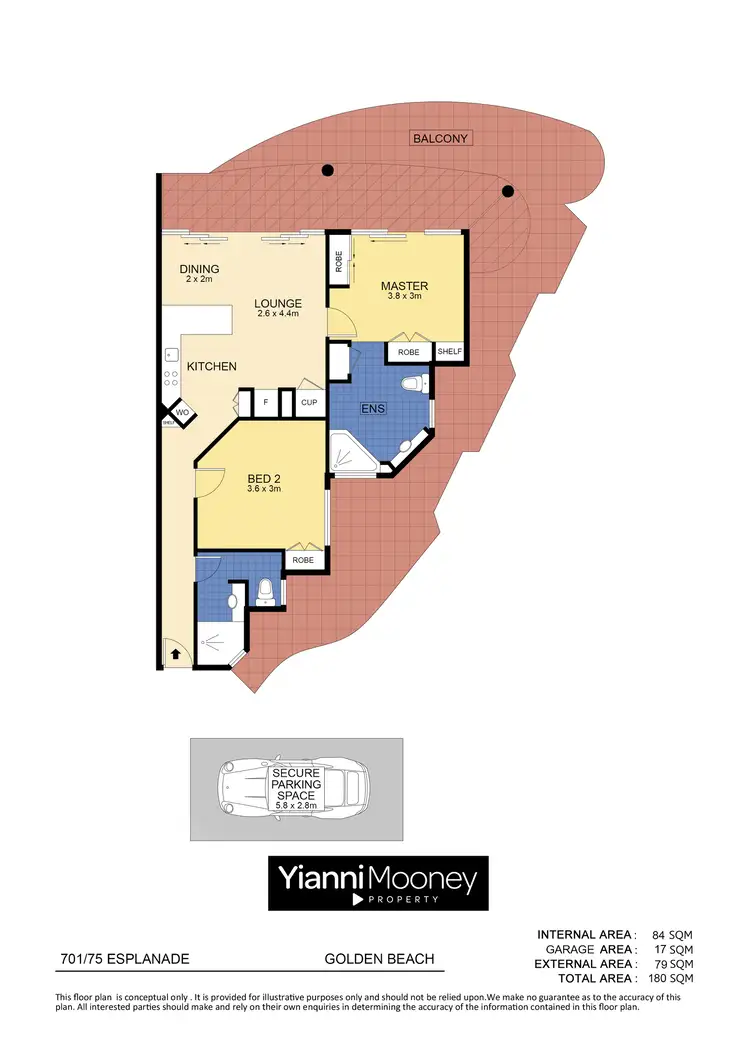 Floorplan of Homely apartment listing, 701/75 Esplanade, Golden Beach QLD 4551