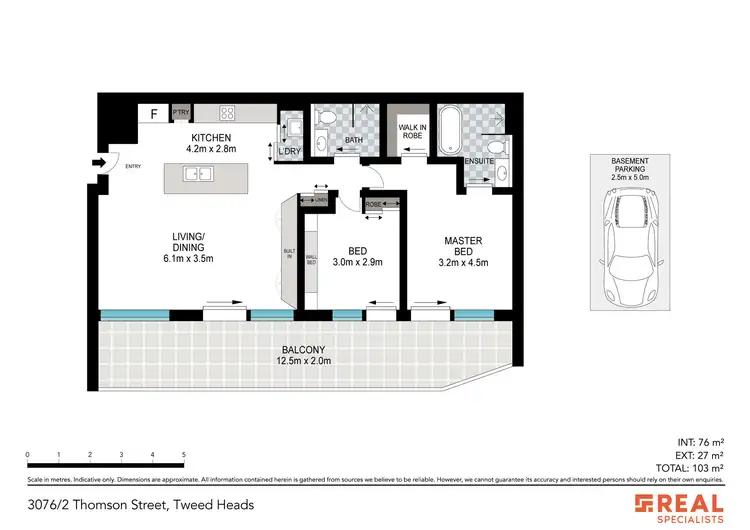 Floorplan of Homely unit listing, 3076/2 Thomson Street, Tweed Heads NSW 2485
