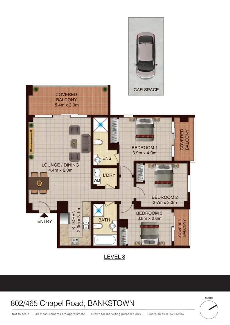 Floorplan of Homely unit listing, 802/465-469 Chapel Road, Bankstown NSW 2200