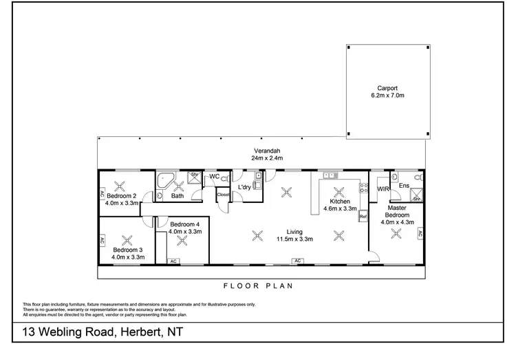 Floorplan of Homely house listing, 13 Webling Road, Herbert NT 836